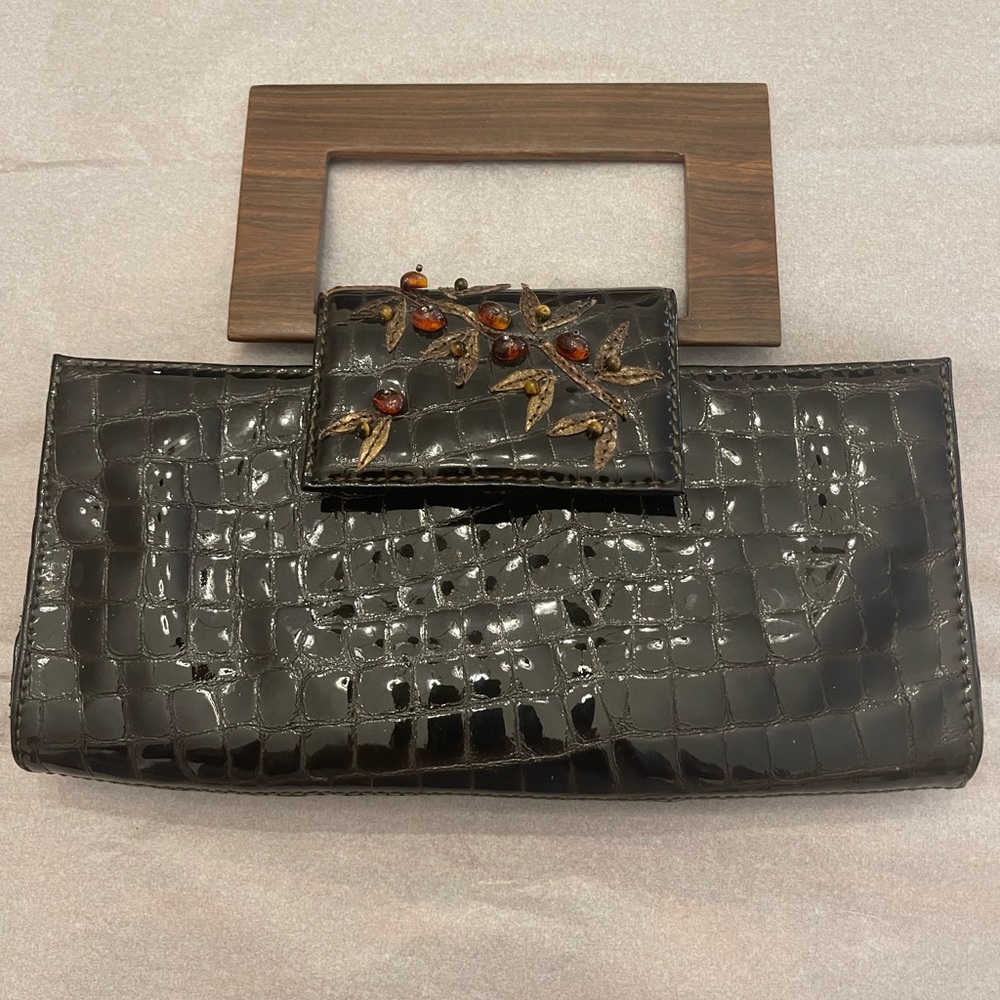 Vintage Zina Eva Crocodile handbag/clutch. EUC